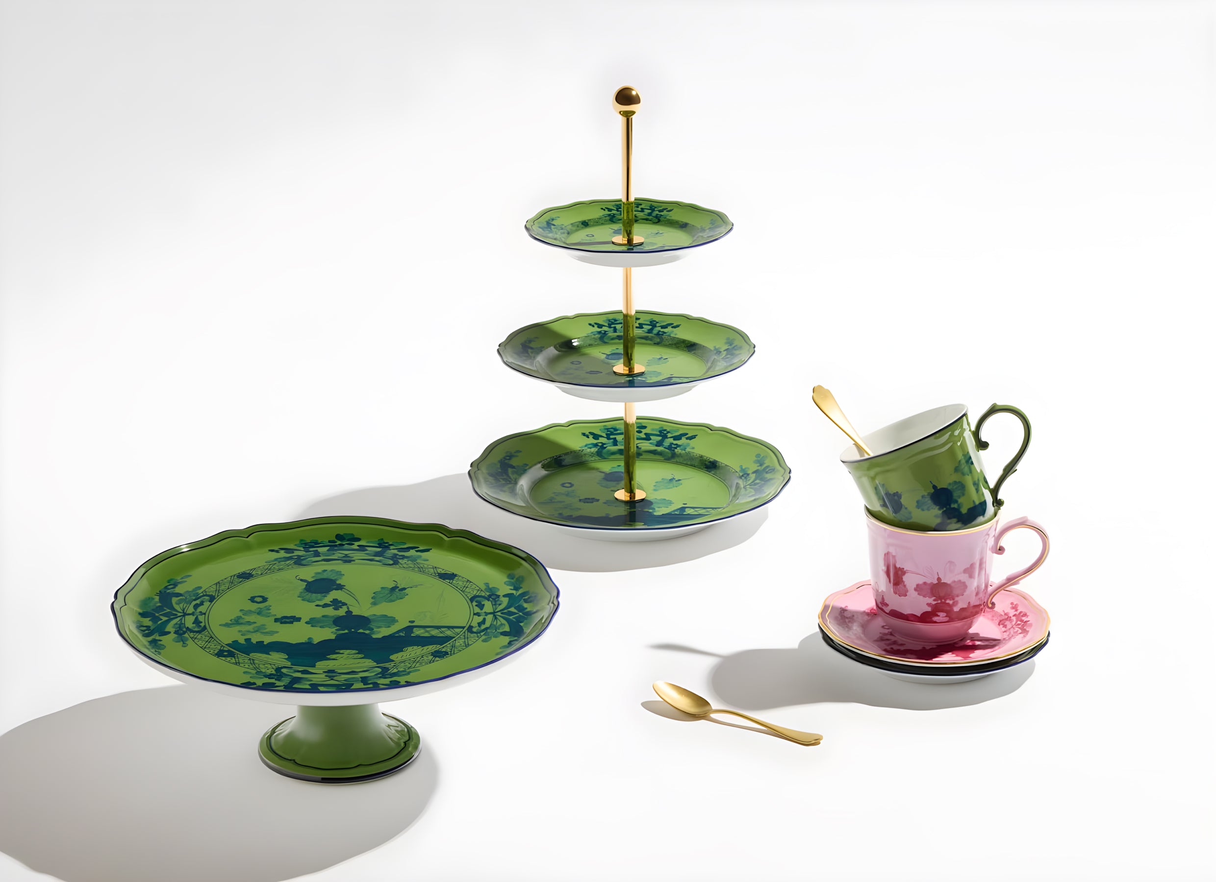 Oriente Italiano Malachite 3-Tier Serving Stand