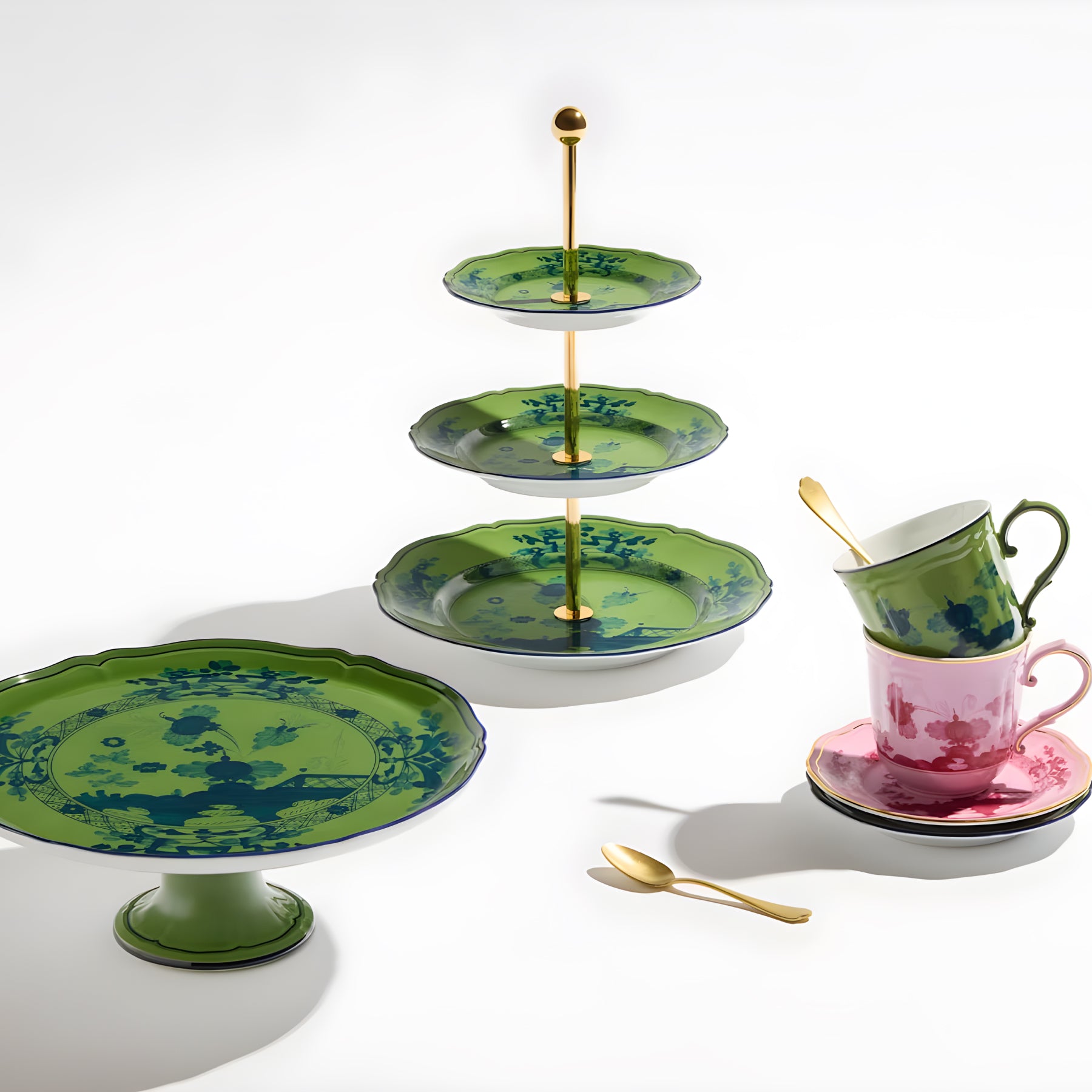 Oriente Italiano Malachite 3-Tier Serving Stand