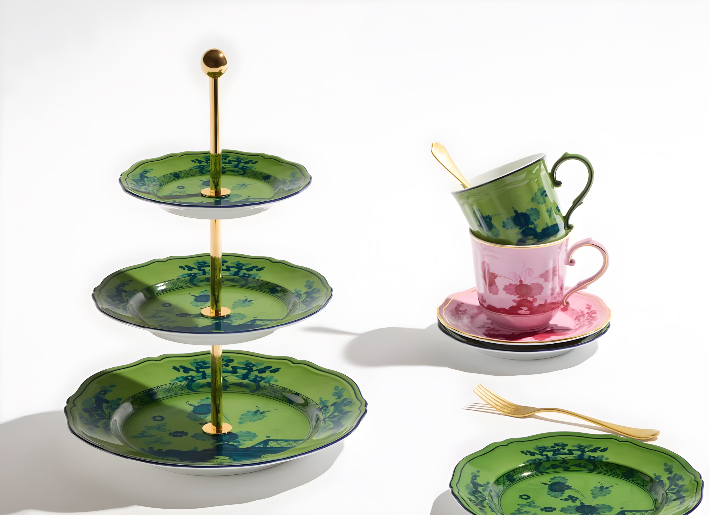 Oriente Italiano Malachite 3-Tier Serving Stand