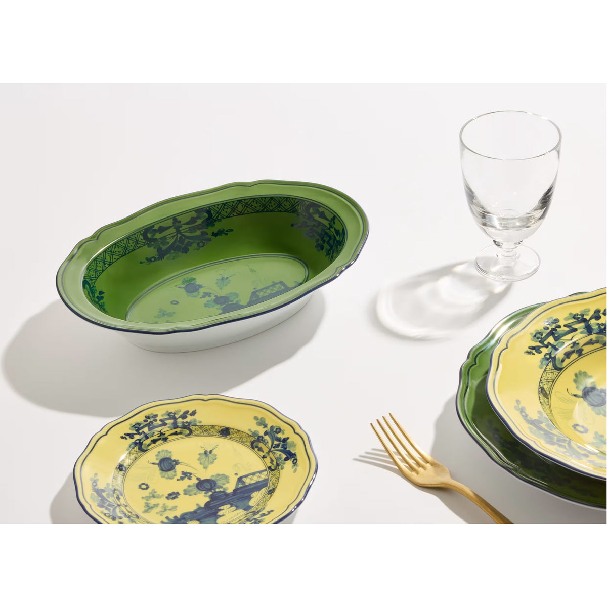Oriente Italiano Malachite Oval Bowl