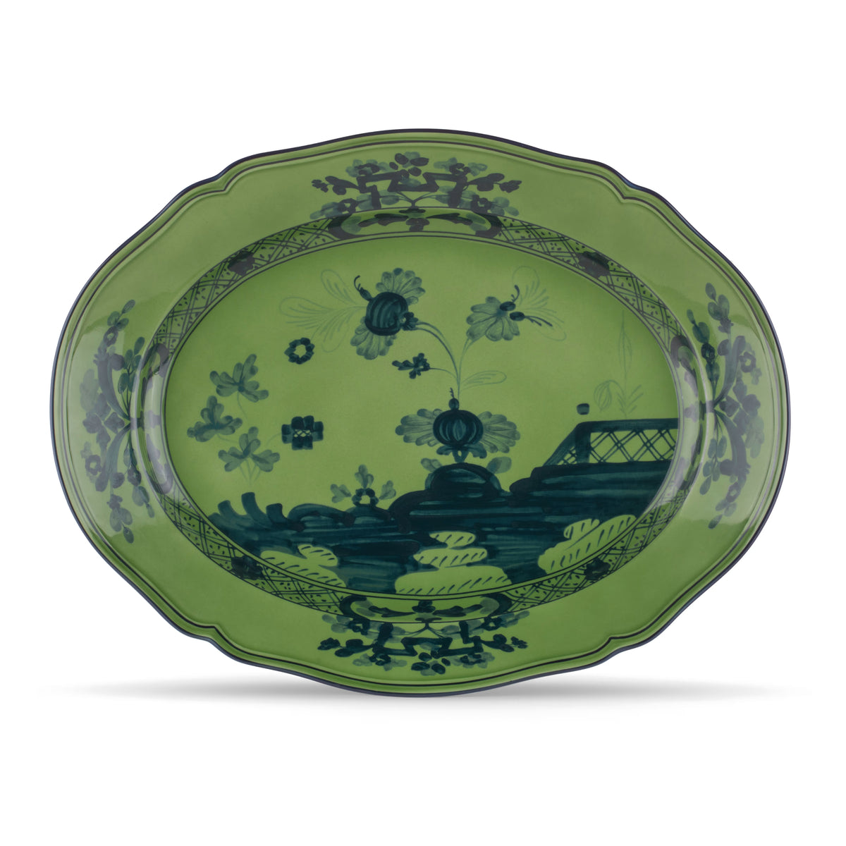 Oriente Italiano Malachite Large Oval Platter