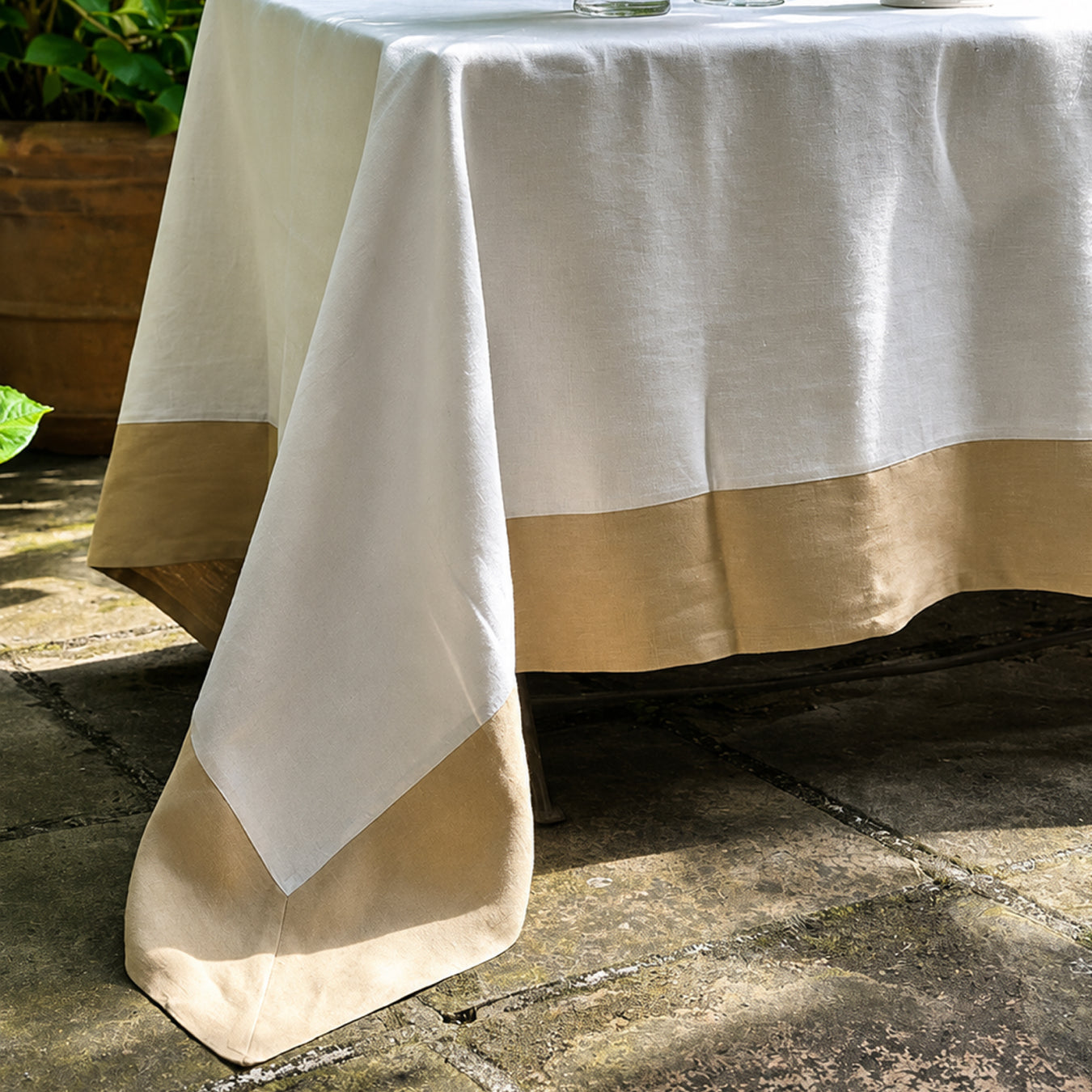 Bauhaus Linen Tablecloth - Sale Marino/Zenzero