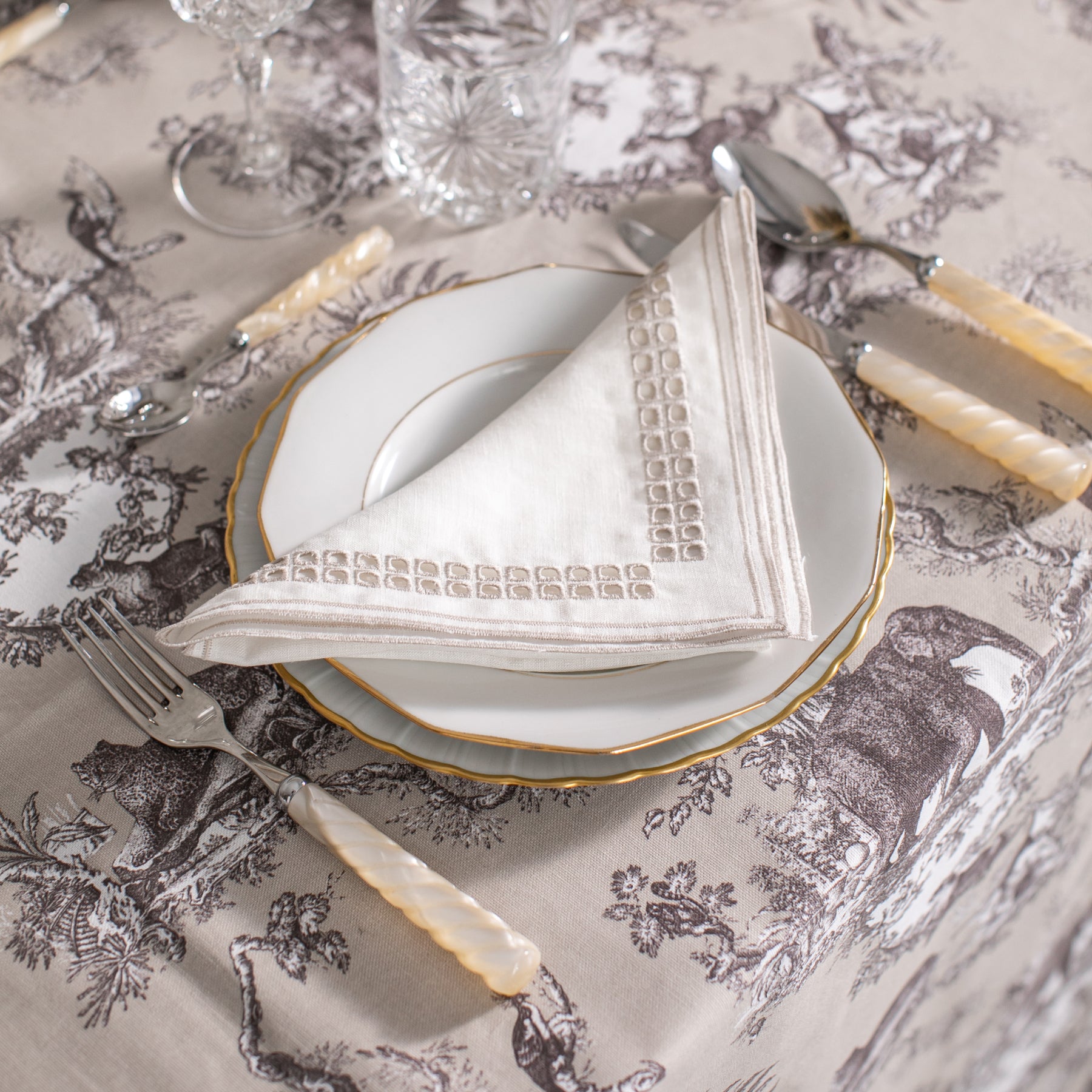 Erica Linen Napkin - Avorio/Mastice