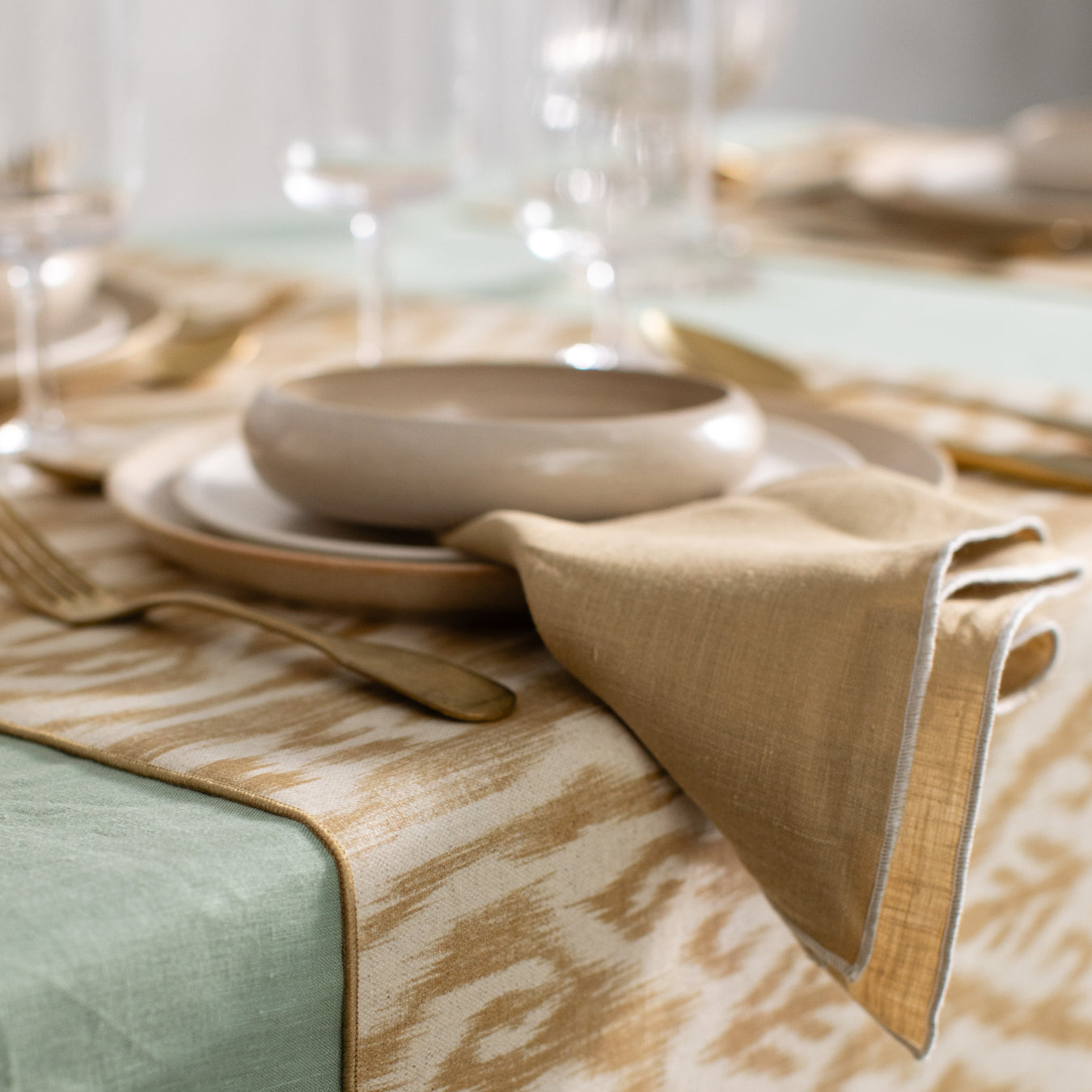 Filo Linen Napkin - Zenzero/Sale Marino