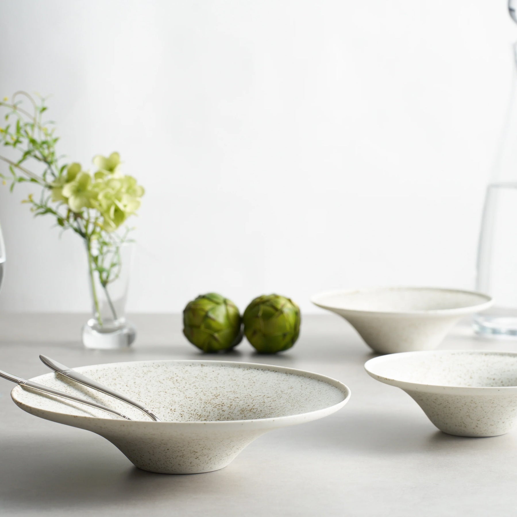 Bowl with Rim 7" - Nashiji White