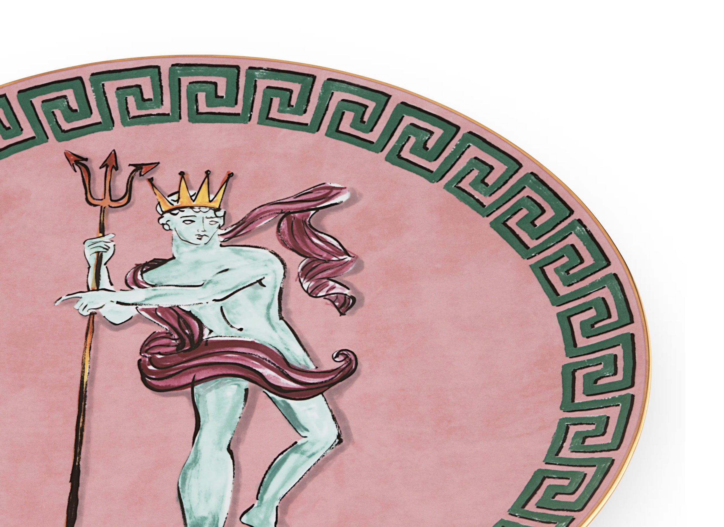 Il Viaggio di Nettuno Centerpiece and Charger Plate PInk