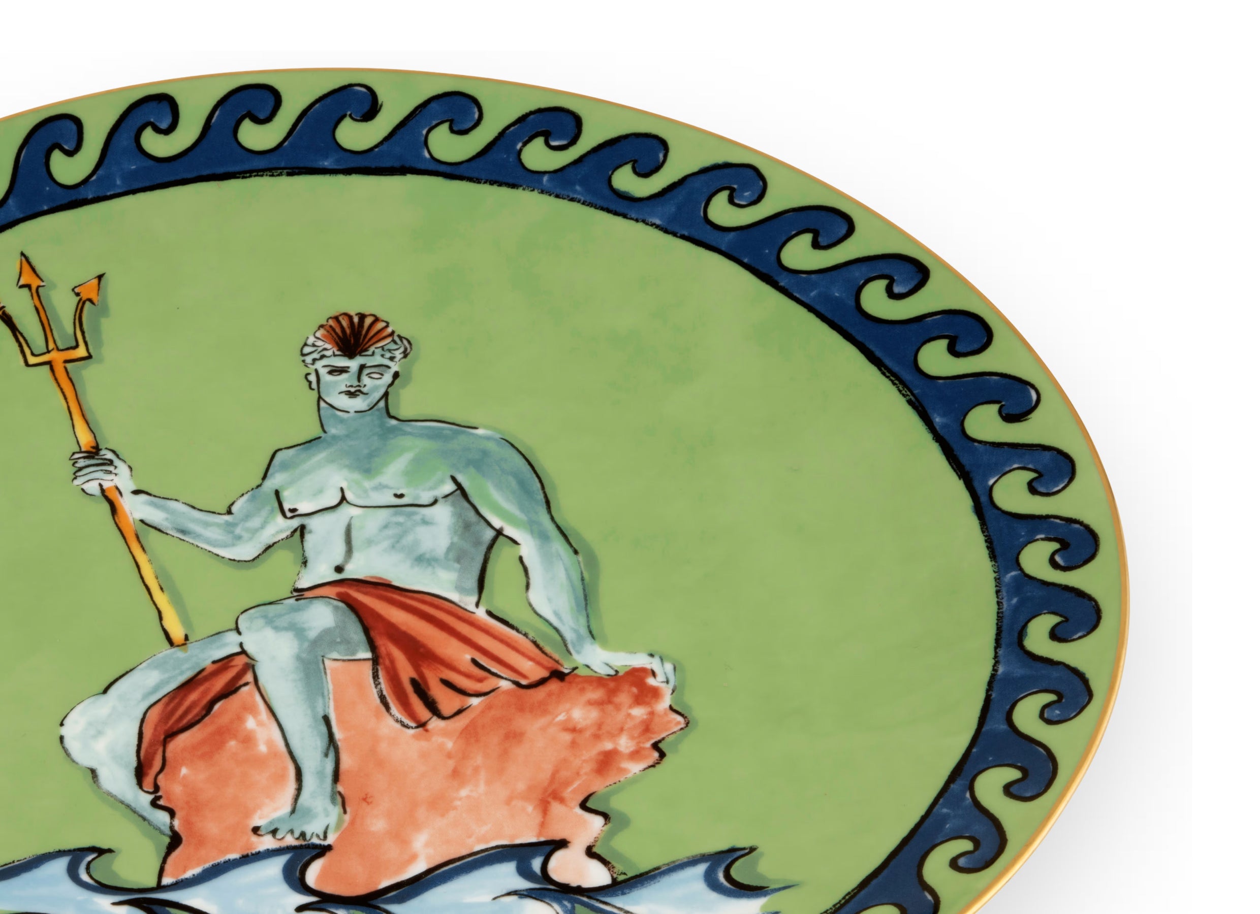 Il Viaggio di Nettuno Centerpiece and Charger Plate Moss Green