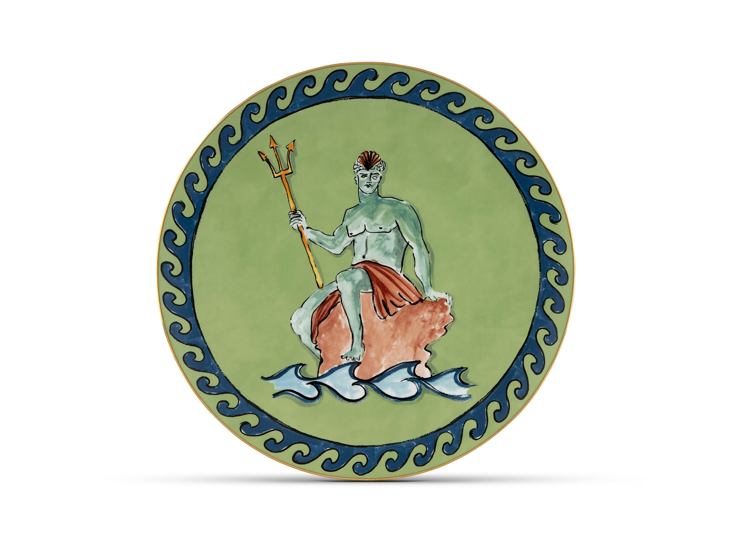 Il Viaggio di Nettuno Centerpiece and Charger Plate Moss Green