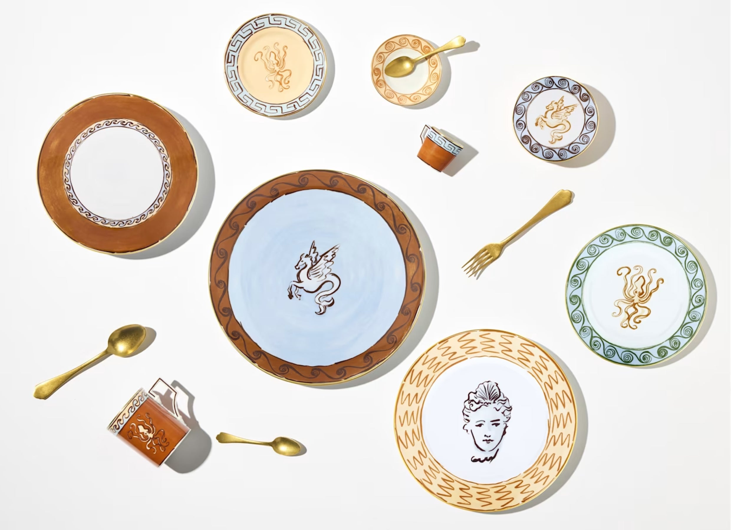 Il Viaggio di Nettuno Espresso Set for Two Terracotta