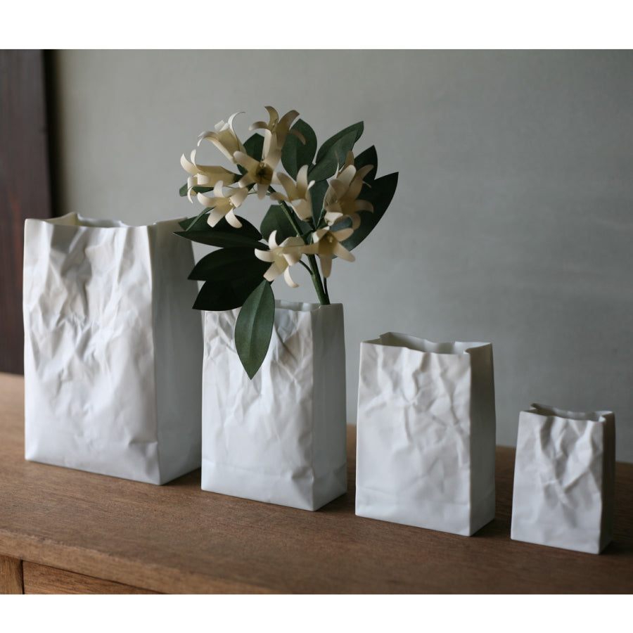 Crinkle Paper Bag Vase LL