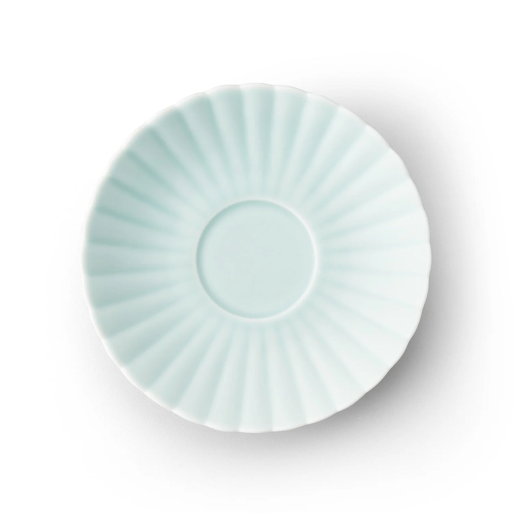 Moist Celadon Kikuwari Coffee Cup and Saucer