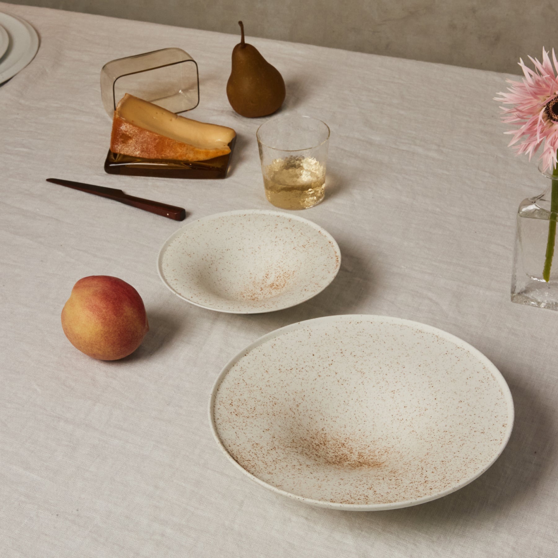 Bowl with Rim 7" - Nashiji White