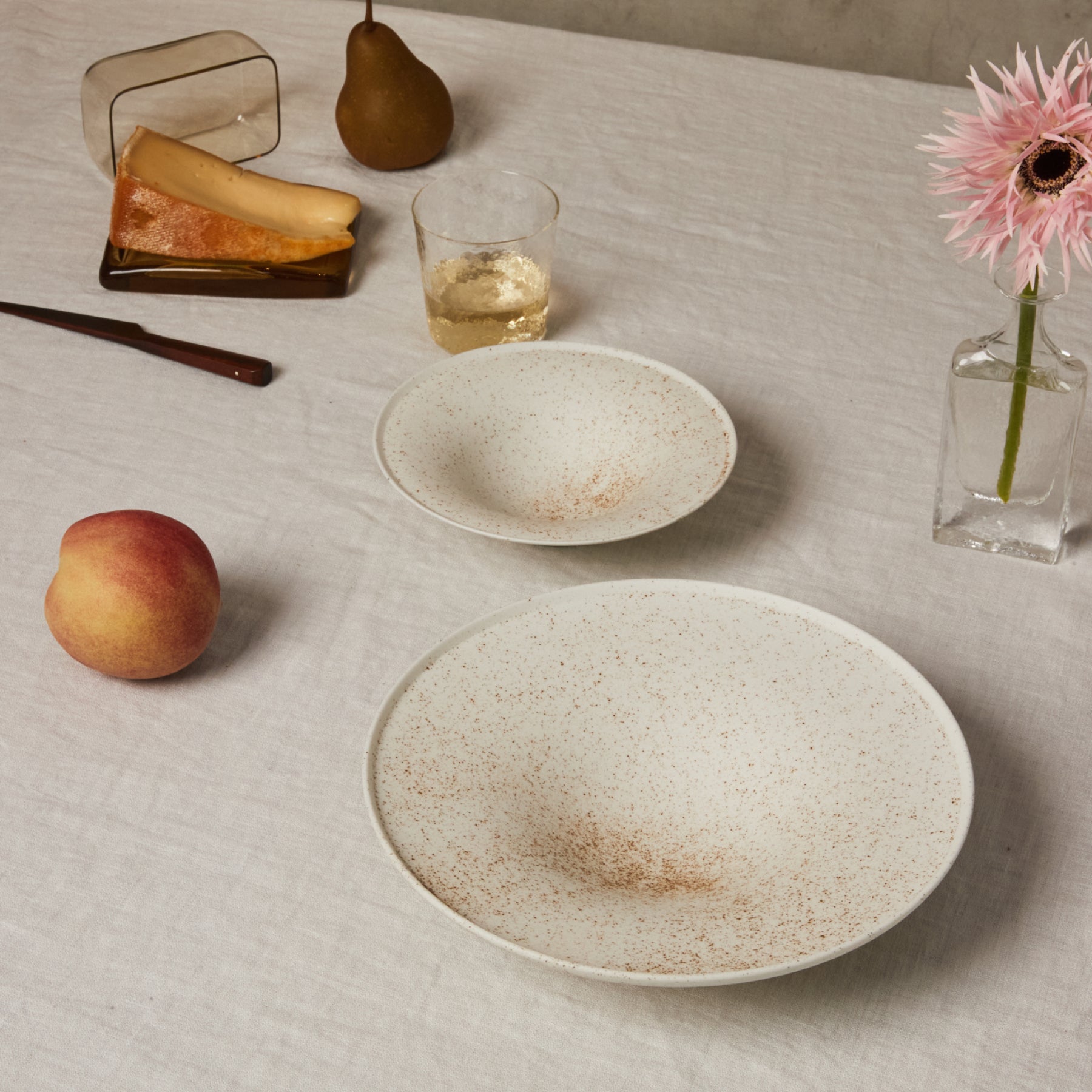Bowl with Rim 7" - Nashiji White