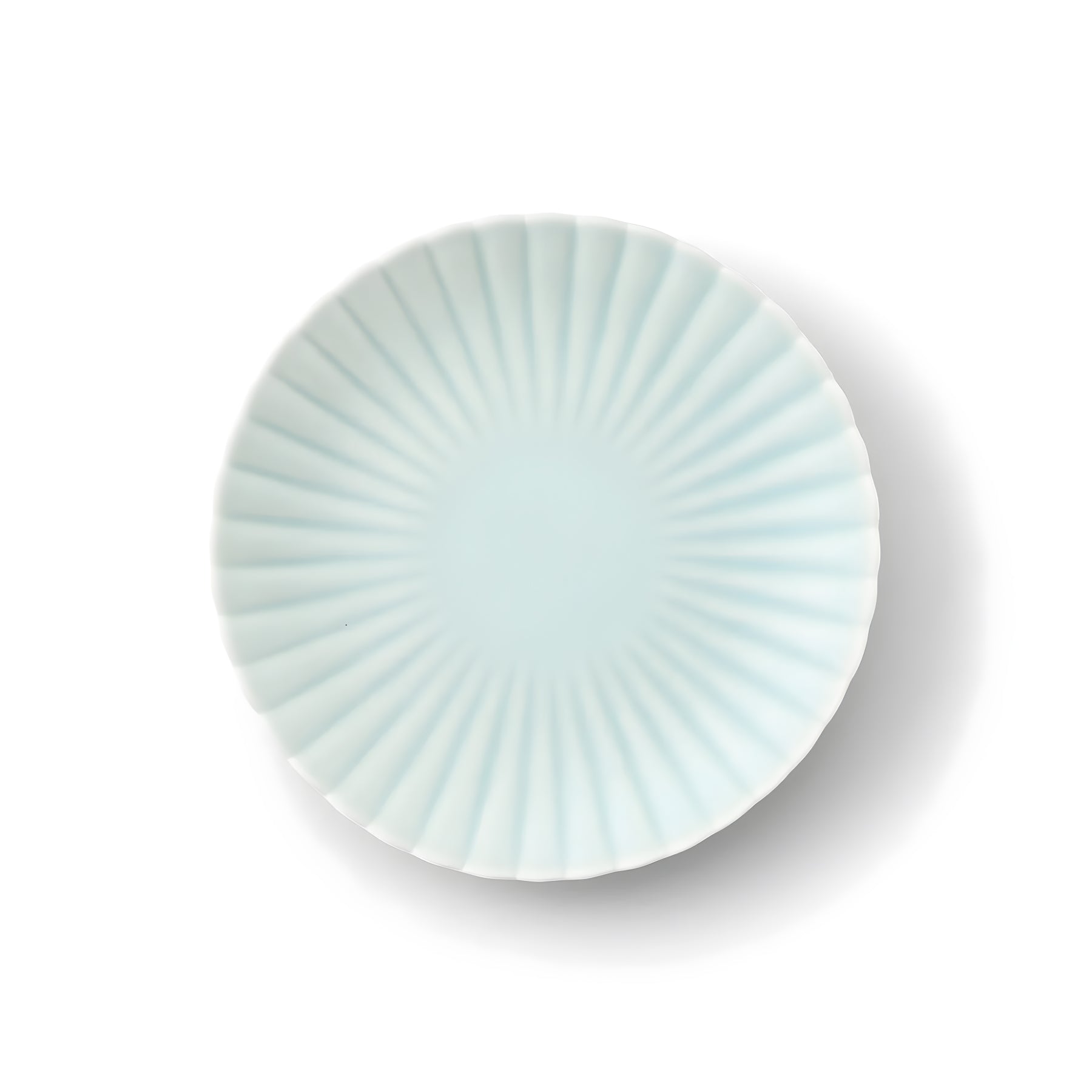 Moist Celadon Kikuwari Plate M