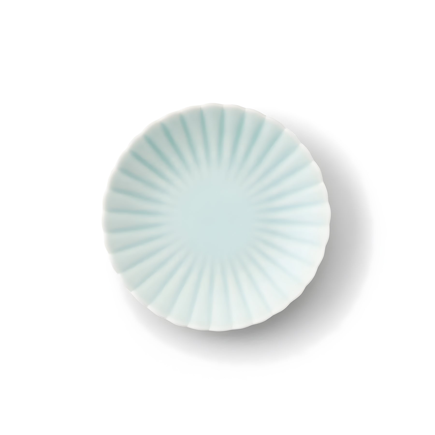 Moist Celadon Kikuwari Plate S