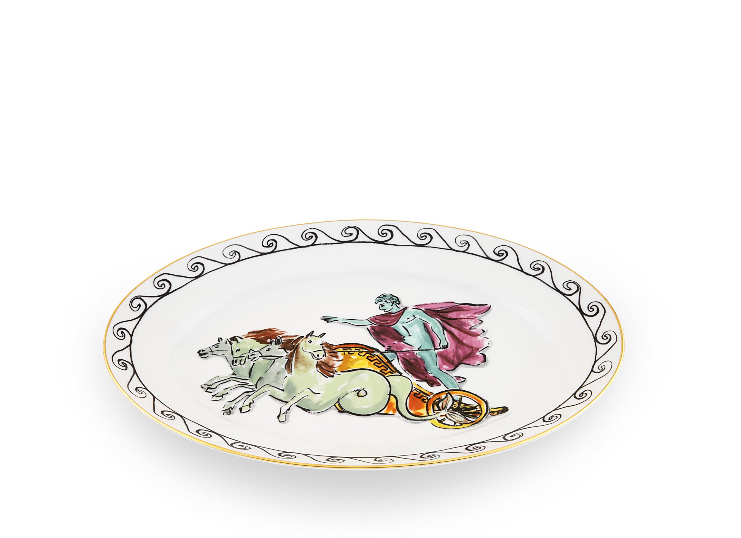 Il Viaggio di Nettuno Large Oval Platter Chariot