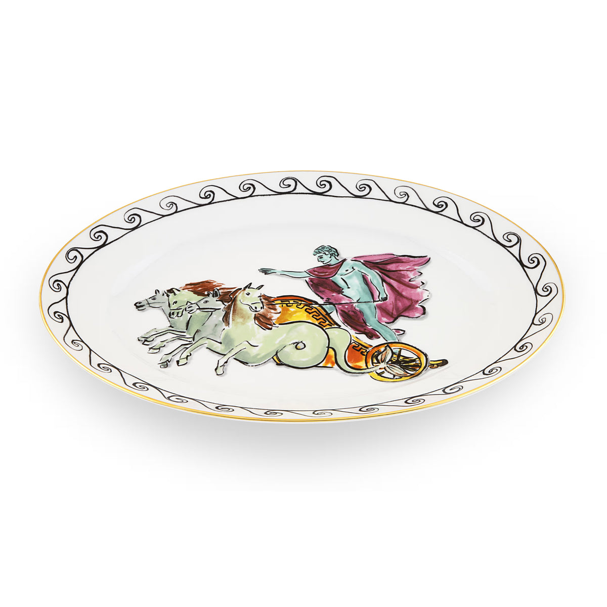 Il Viaggio di Nettuno Large Oval Platter Chariot