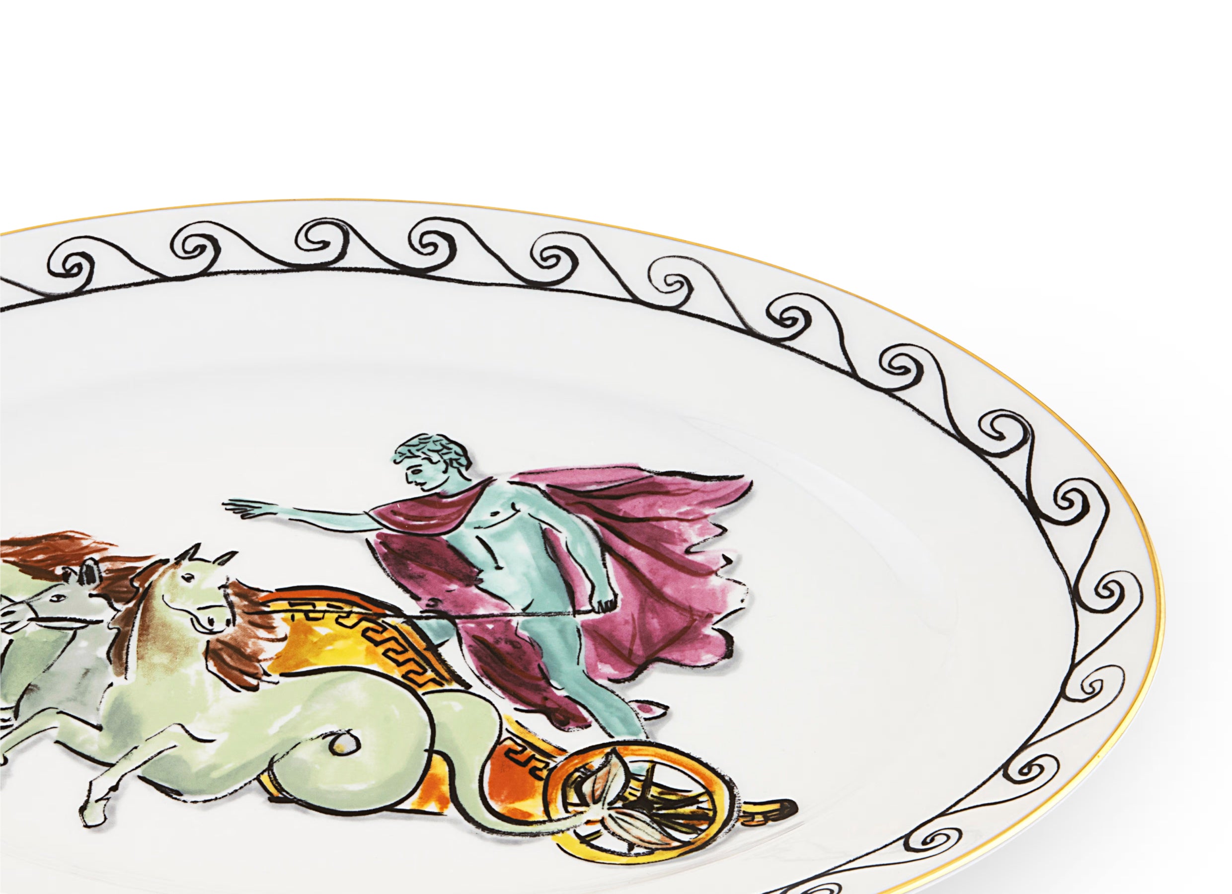 Il Viaggio di Nettuno Large Oval Platter Chariot
