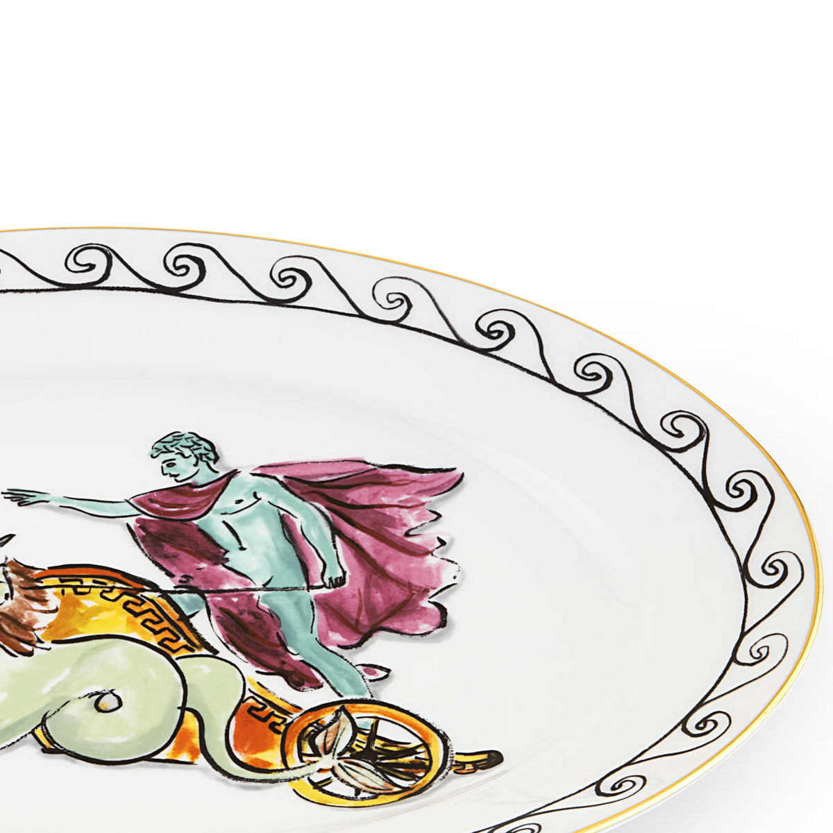 Il Viaggio di Nettuno Large Oval Platter Chariot