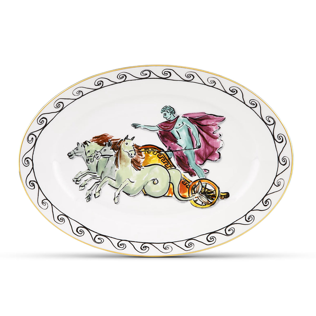 Il Viaggio di Nettuno Large Oval Platter Chariot