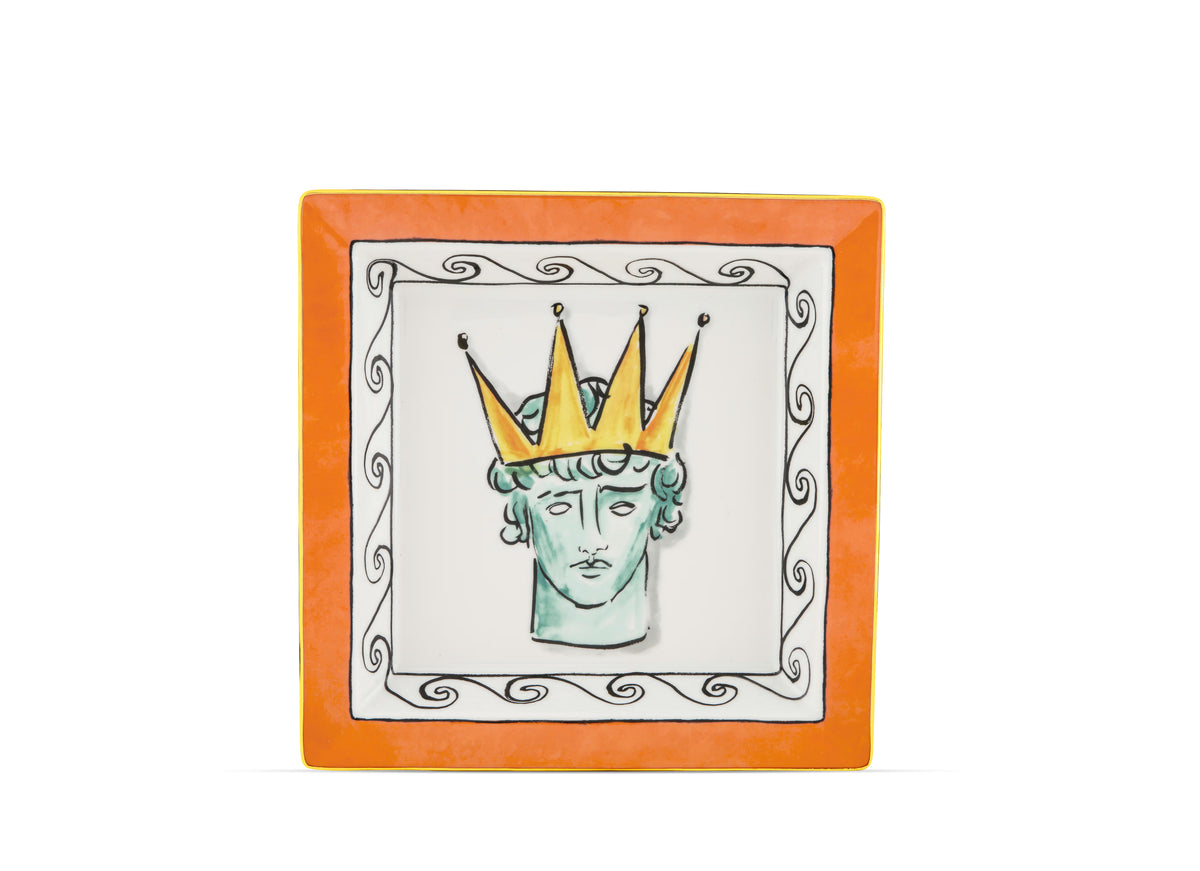 Il Viaggio di Nettuno Large Square Change Tray Rock Orange