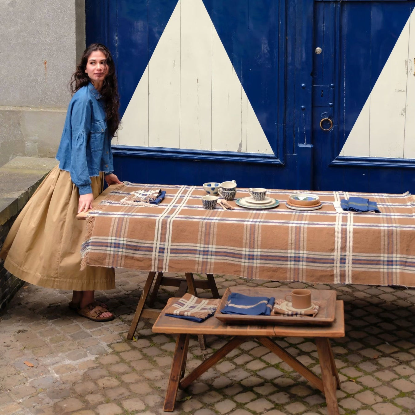 Batsi Table Linen - Check