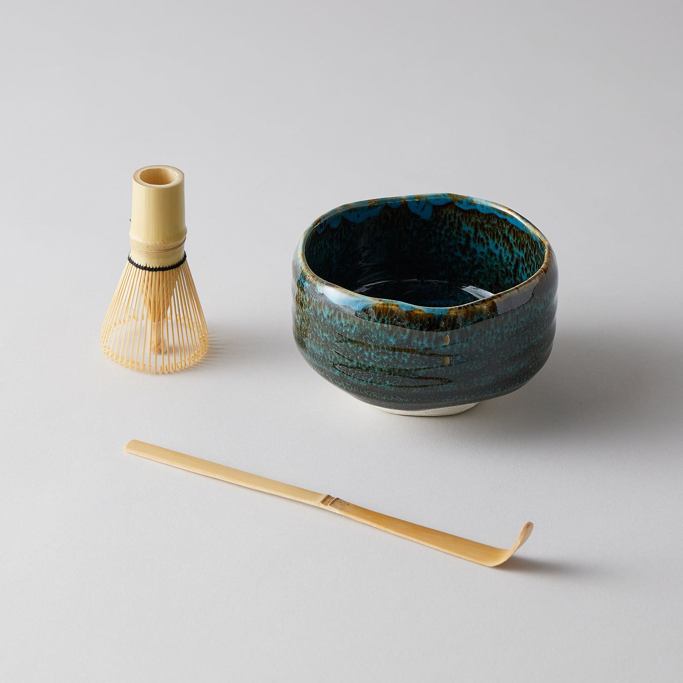Nodate Tea Bowl Set – Blue Tenmoku Glaze