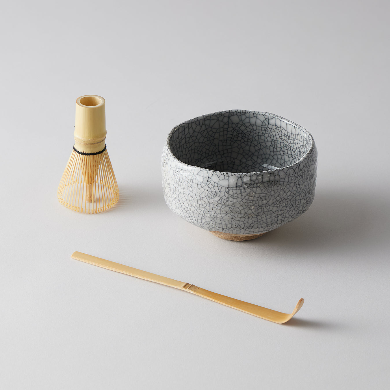 Nodate Tea Bowl Set – Ink Crackle Glaze