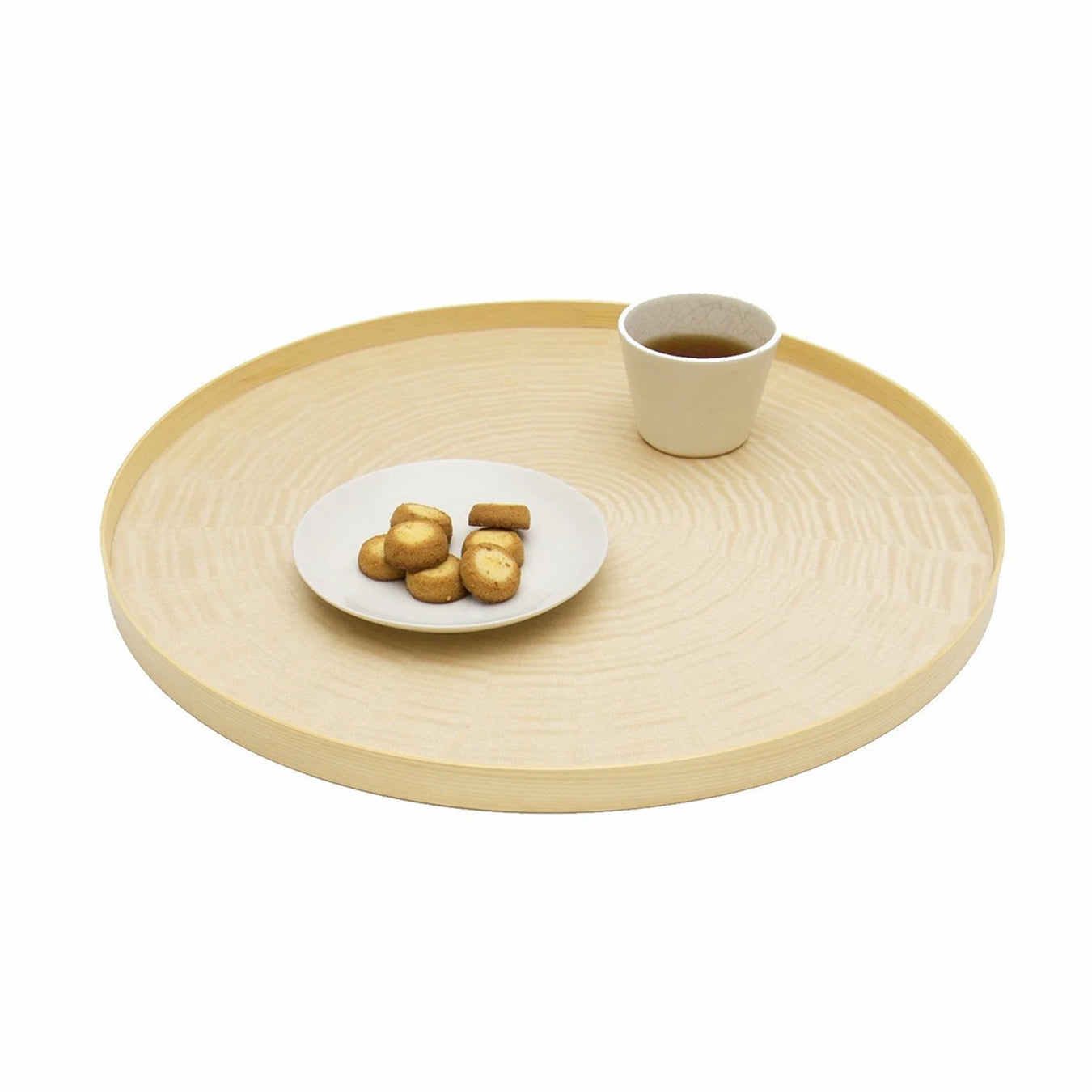Mori Kougei Round Rays Wood Tray 17" - White Sycamore