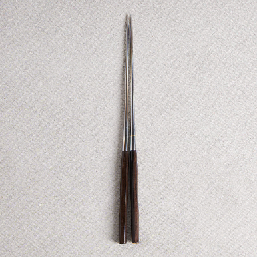 Moribashi Plating Chopsticks - Hexagonal Ebony Handle
