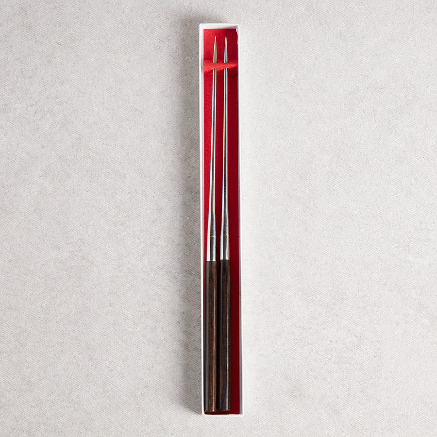 Moribashi Plating Chopsticks - Hexagonal Ebony Handle