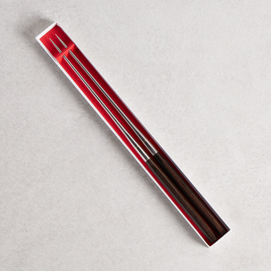 Moribashi Plating Chopsticks - Hexagonal Ebony Handle