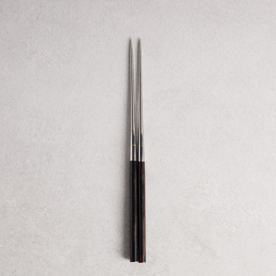 Moribashi Plating Chopsticks - Round Ebony Handle