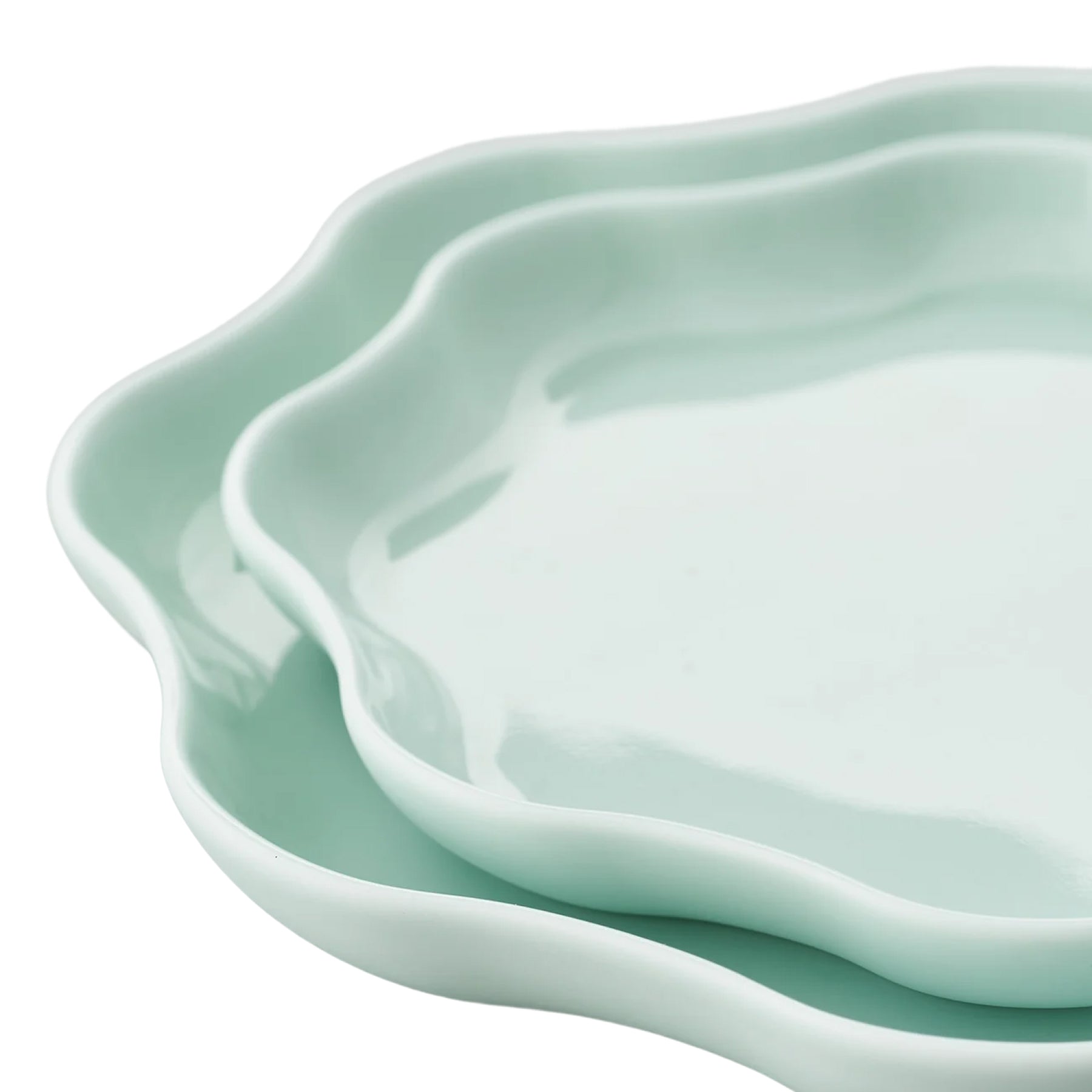 Porcelain Pottery Plate M Clearly Aqua