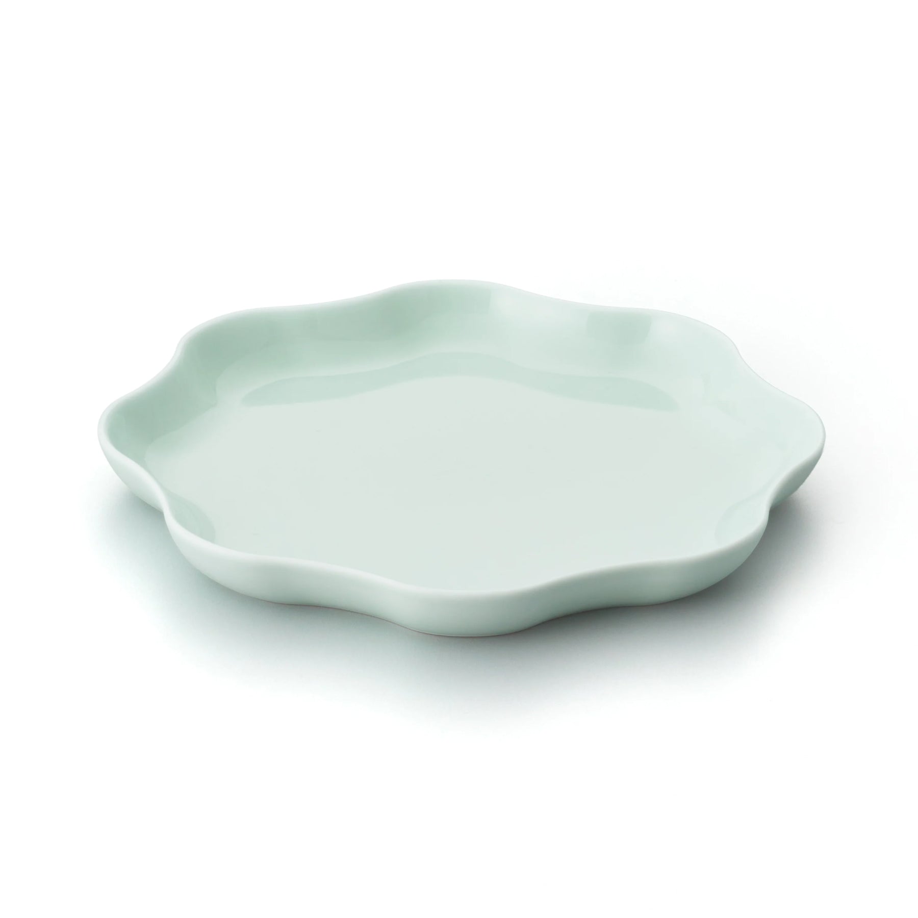 Porcelain Pottery Plate M Clearly Aqua