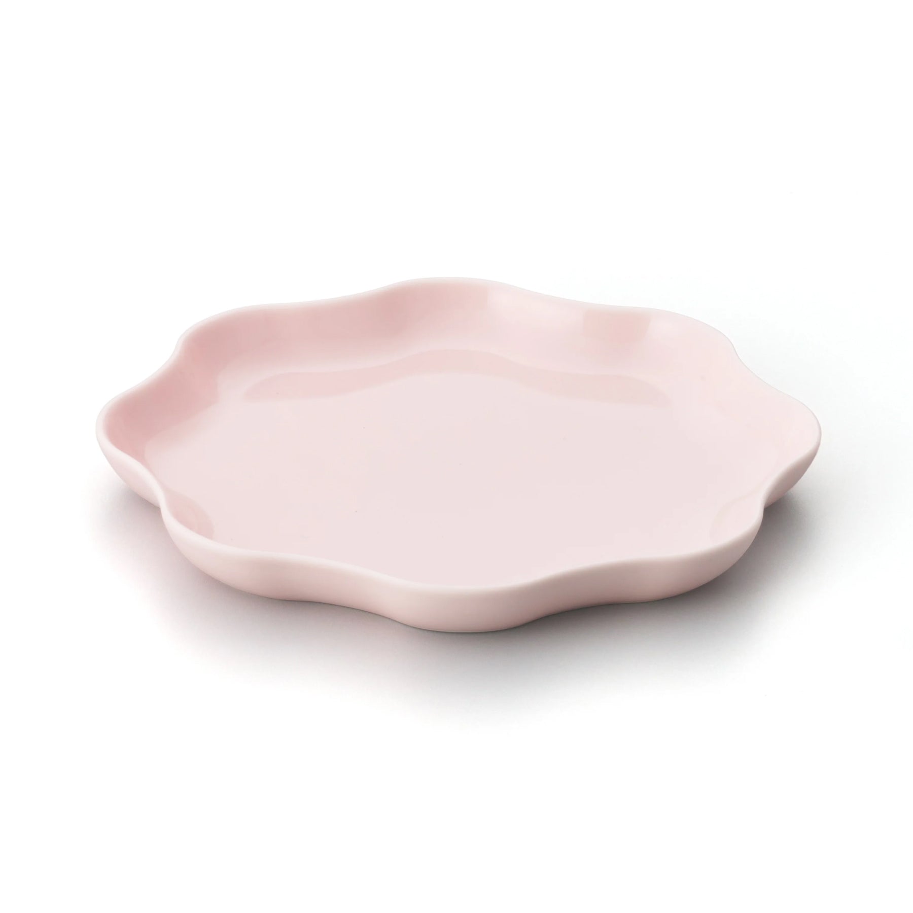 Porcelain Pottery Plate M Eggshell Pink