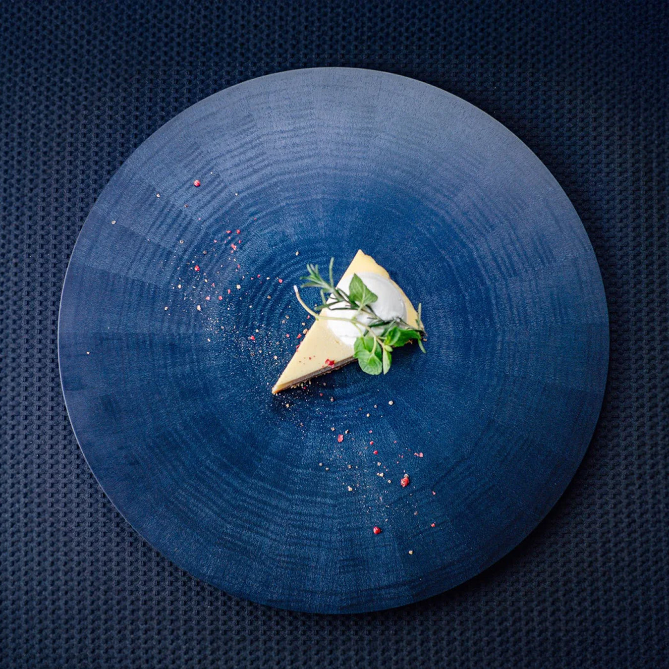 Mori Kougei Rays Round Wood Plate 14" - AI-Urushi
