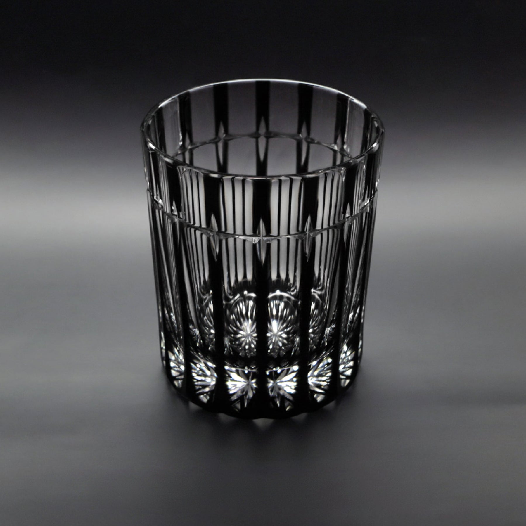 Temma Kiriko Cross Crystal Rock Glass in Black
