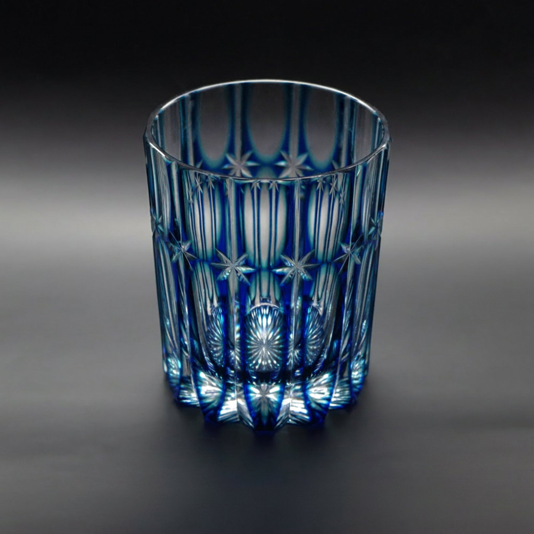 Temma Kiriko RYUSEI Duotone Crystal Rocks Glass Blue & Blue Green