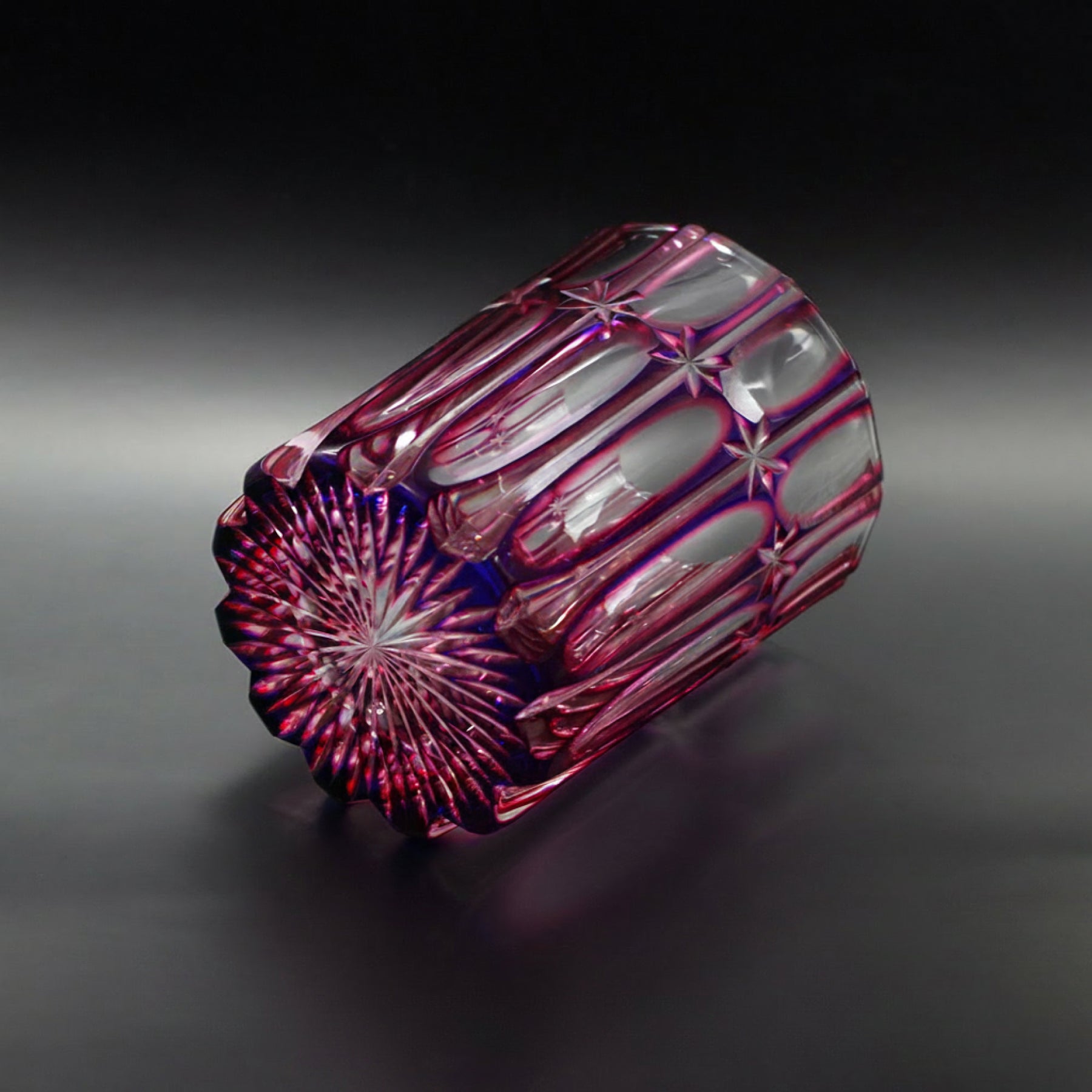 Temma Kiriko RYUSEI Duotone Crystal Rocks Glass Blue & Blue Pink