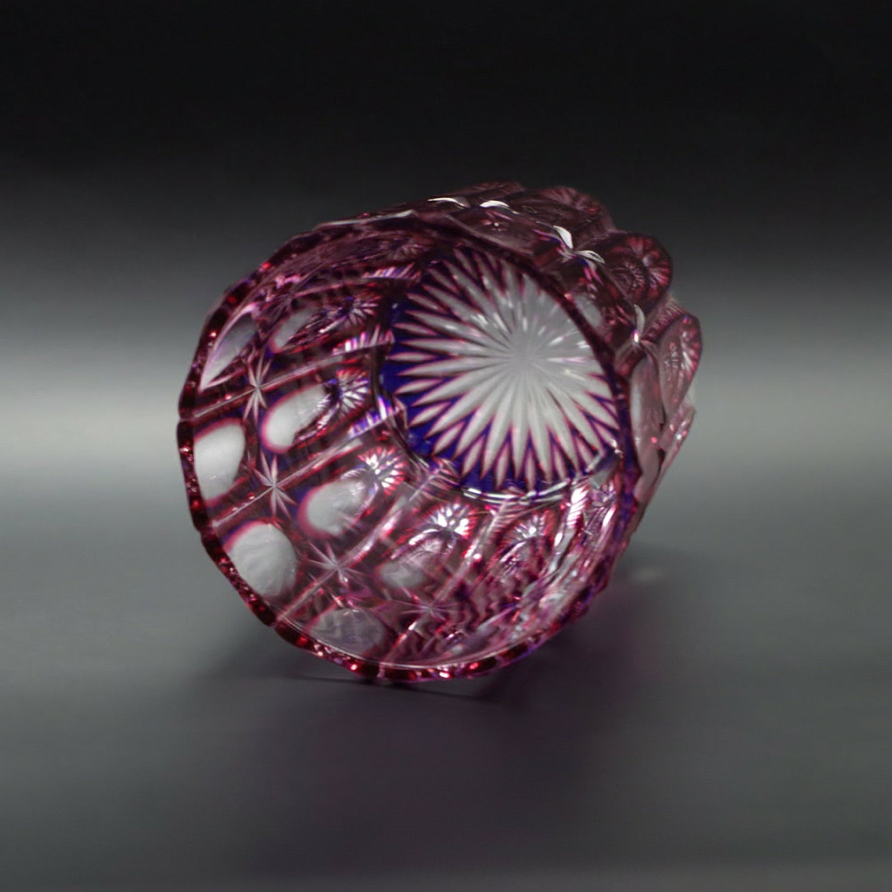 Temma Kiriko RYUSEI Duotone Crystal Rocks Glass Blue & Blue Pink
