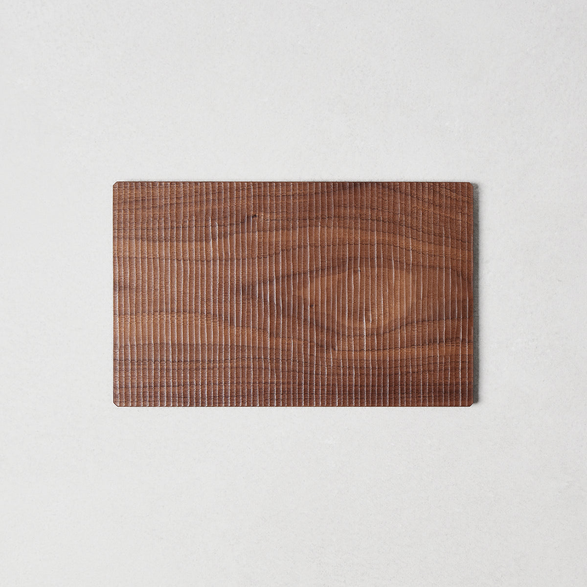 Sazanami Carved Rectangular Wood Tray 12" × 7.5"
