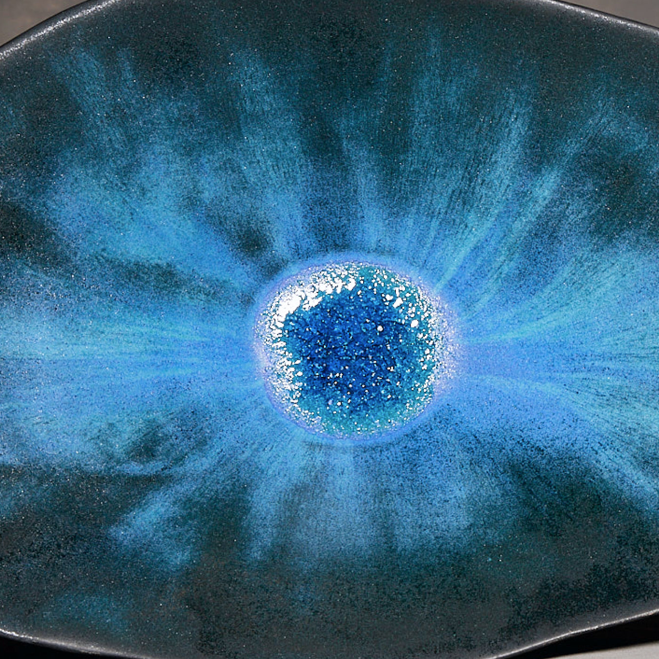 Yuko Ikeda Large Oval Bowl Blue