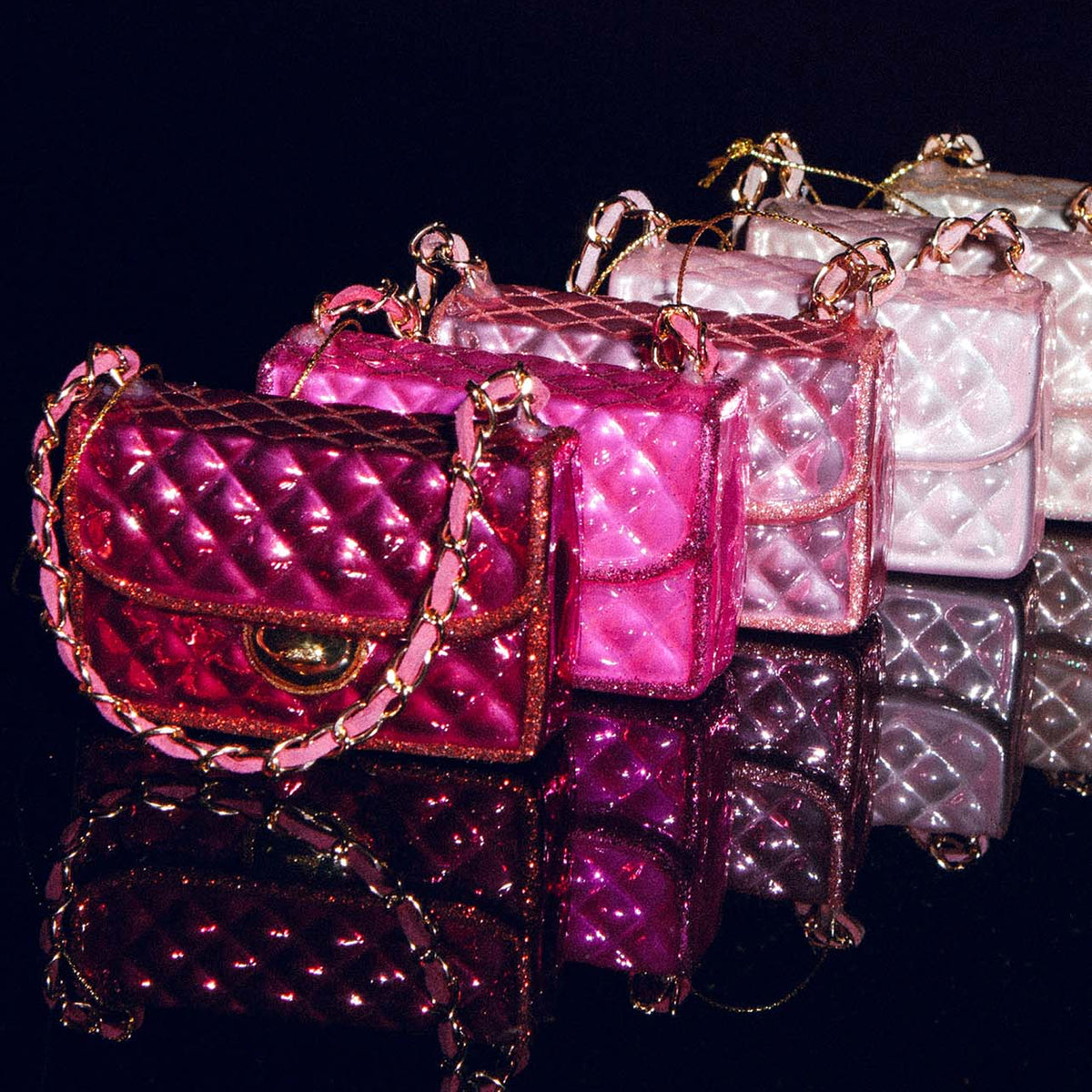 Burgundy Red Fashion Bag w/ Diamonds Ornament