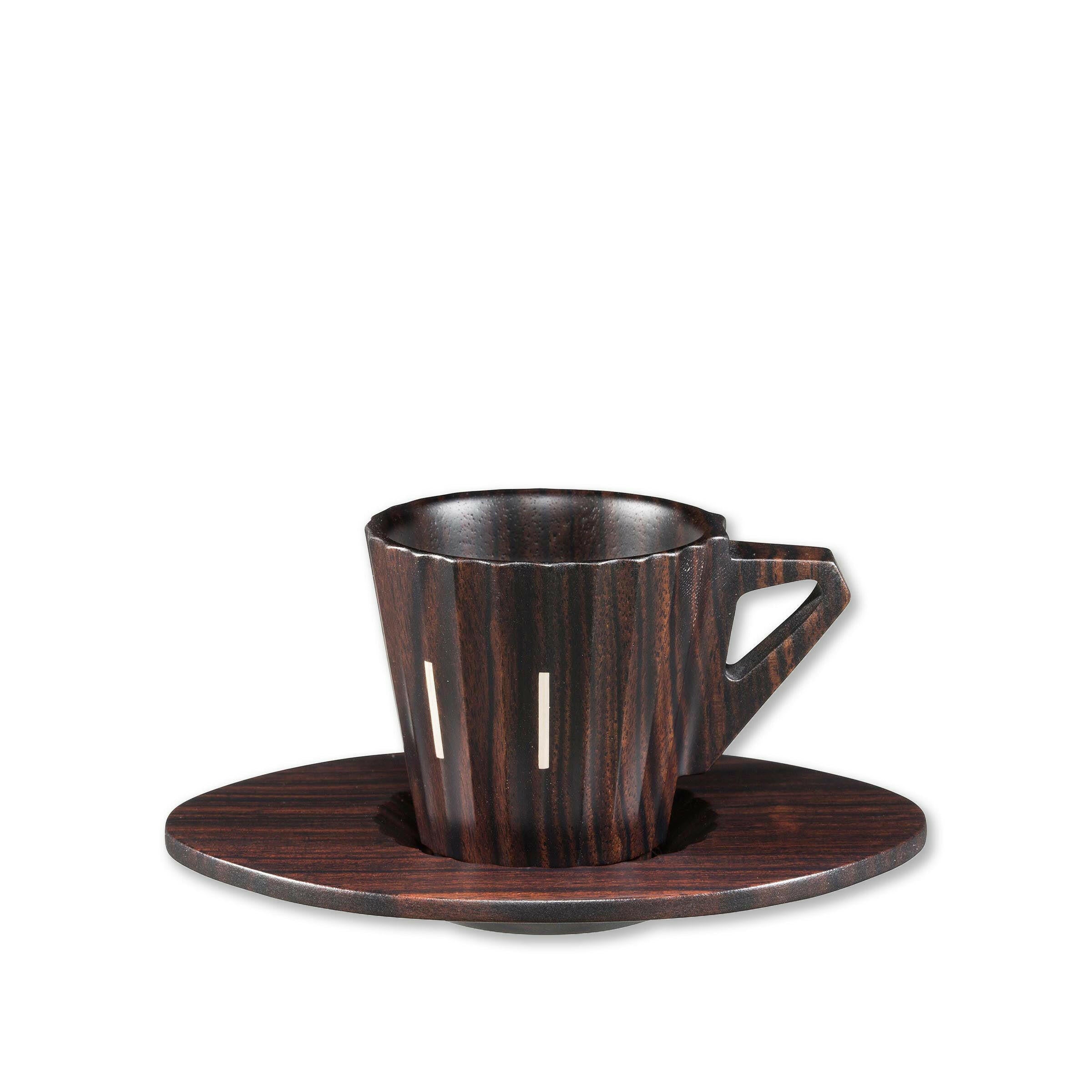 Espresso Cup and Saucer - Ebony & Silver