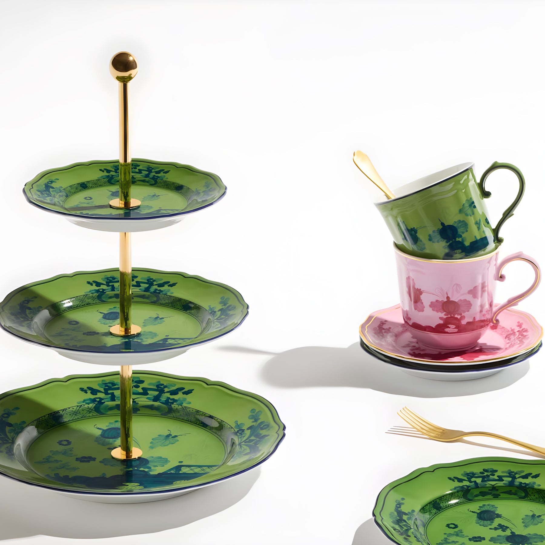 Oriente Italiano Malachite 3-Tier Serving Stand