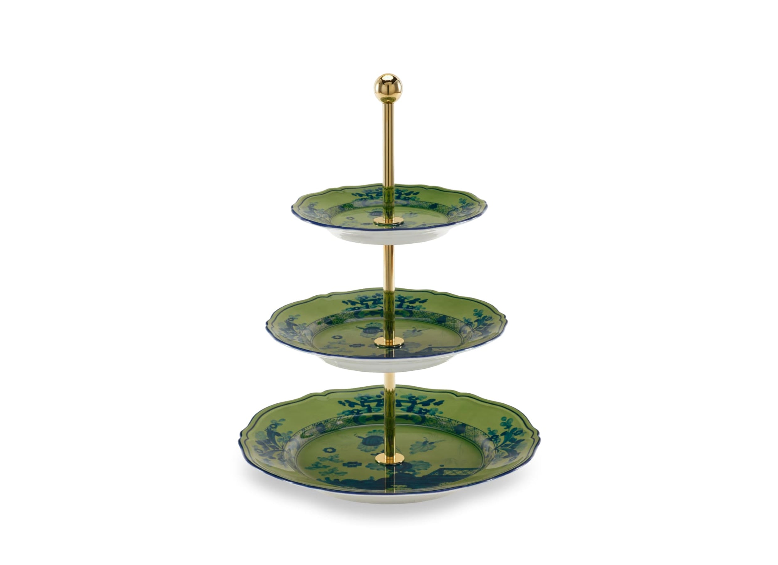 3-Tier Stand Malachite Green & Blue – Oriente Italiano by Ginori 1735