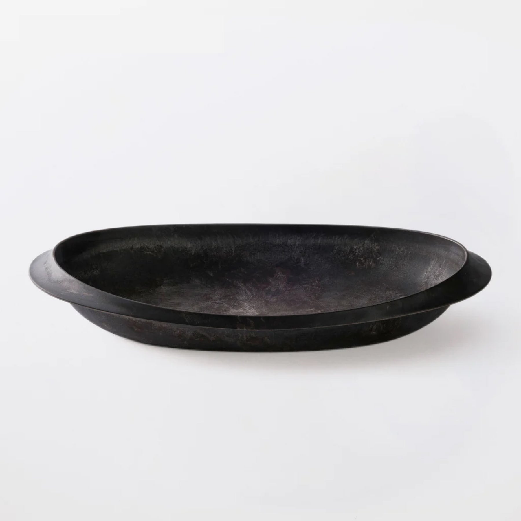 Cedar Bark Oval Serving Plate (16") - Black
