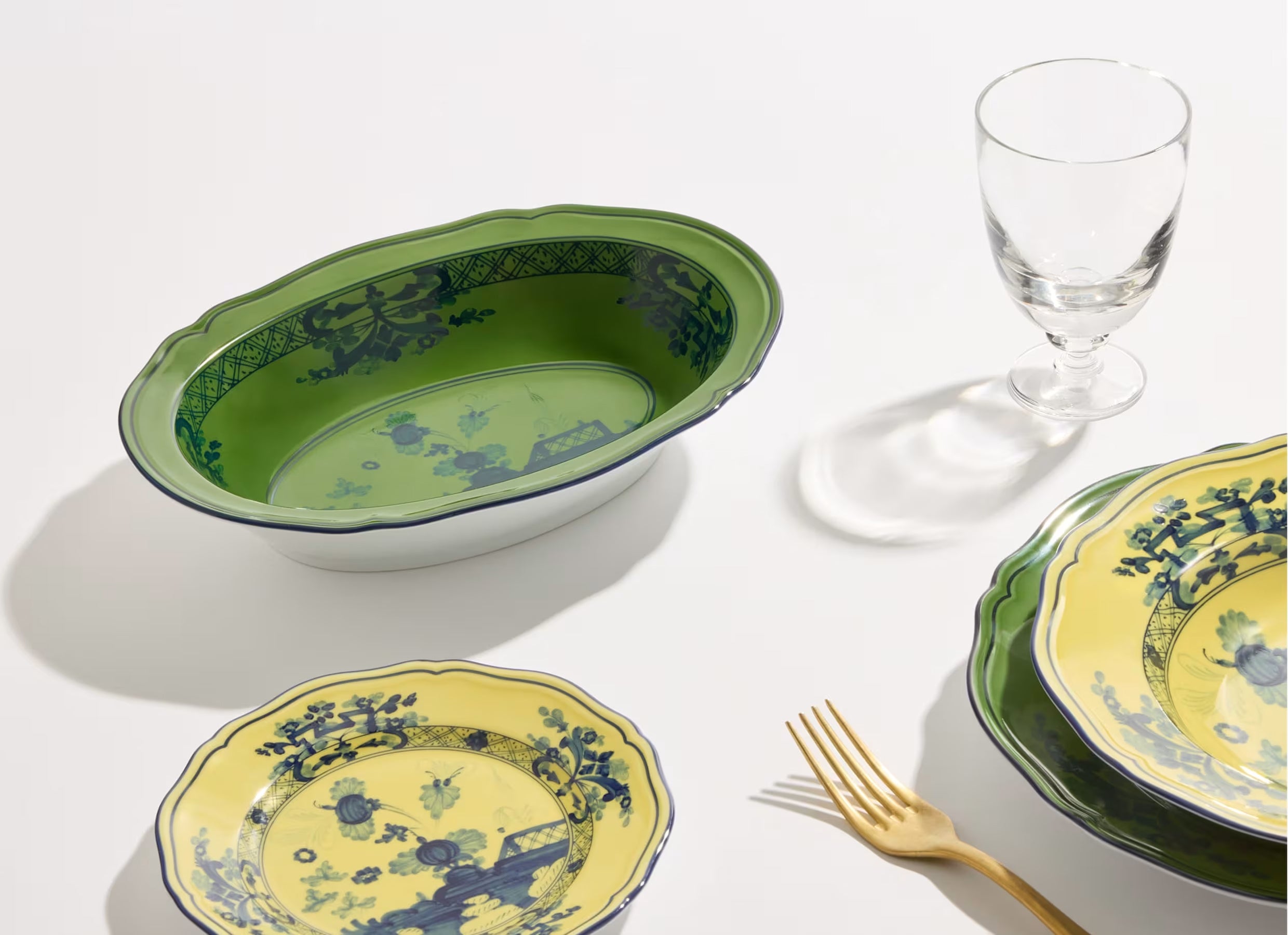 Oriente Italiano Malachite Oval Bowl
