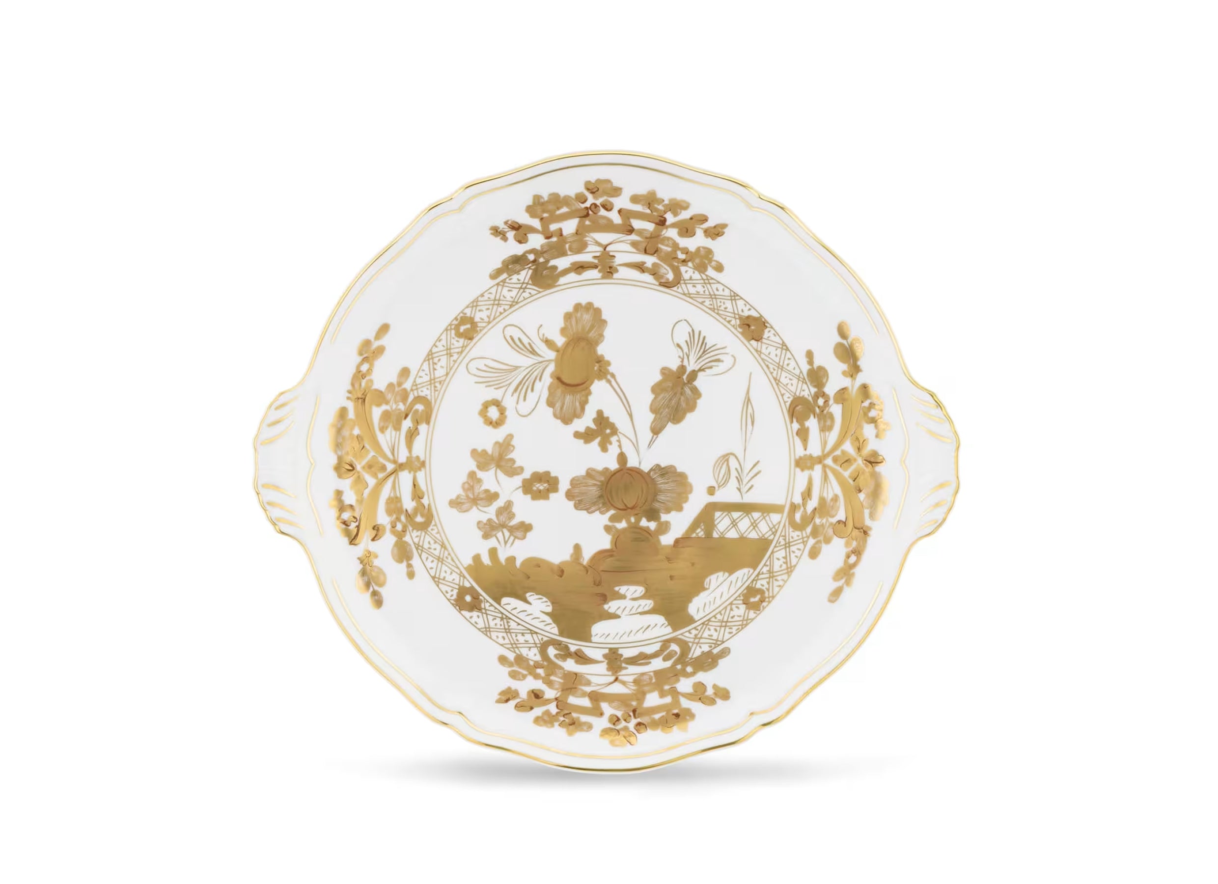 Aurum White Porcelain Cake Plate - Oriente Italiano | Ginori 1735